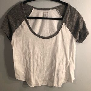 ME to WE white and gray shirt